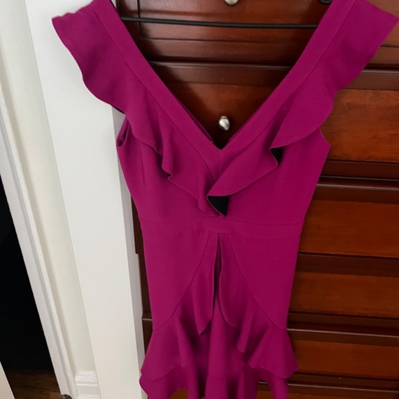 Aijek Verona Ruffled Dress in Fuschia - Picture 3 of 5